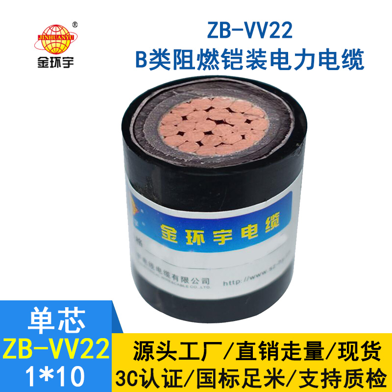 金環(huán)宇電纜 b級阻燃鎧裝電力電纜 ZB-VV22-10平方 vv22電纜